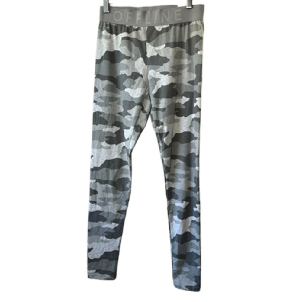 Aerie Offline Regular Rise Gray Camo Camouflage Leggings Size Medium NEW